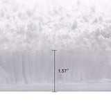 Norcho 31" x 19" Soft Shaggy Bath Mat Non-slip Rubber Bath Rug Luxury Microfiber Bathroom Floor Mats Water Absorbent White