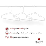 Sharpty White Children's Hangers Plastic, Kids Hangers Ideal for Everyday Standard Use, Baby Hangers (Kids 60 Pack)