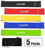 Letsfit Resistance Loop Bands, Resistance Exercise Bands for Home Fitness, Stretching, Strength Training, Physical Therapy, Natural Latex Workout Bands, Pilates Flexbands, 12" x 2"