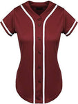 Hat and Beyond Womens Baseball Button Down Tee Short Sleeve Softball Jersey Active Shirts Made in USA