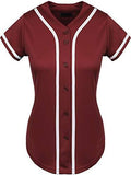 Hat and Beyond Womens Baseball Button Down Tee Short Sleeve Softball Jersey Active Shirts Made in USA