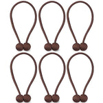NZQXJXZ Curtain Tiebacks Magnetic, Drape Holders Holdbacks Decorative Weave Rope Clips Window Sheer Blackout Panels Home Office, Chocolate (Pack of 6)