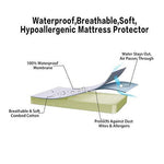 EMONIA Queen Size Waterproof Mattress Protector Hypoallergenic Pad Cover Breathable Fitted Style 8"-21"