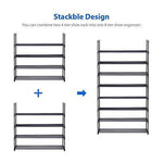 HOME BI 4 Tier Shoe Rack, 20 Pairs Shoes Organizer Closet for Home & Office, Anti-Rust,Easy to Assemble, No Tools Required,35.6”W x 12.0” D x 33.27”H, Black