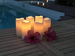 Set of 6 Outdoor 3x6 Waterproof Resin Candles with Timer and Remote and C Batteries Included