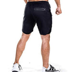 EVERWORTH Men's 2-in-1 Bodybuilding Workout Shorts Lightweight Gym Training Short Running Athletic Jogger with Zipper Pockets