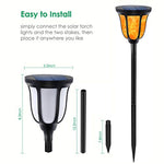 TomCare Solar Lights Solar Torches Lights Waterproof Dancing Flame Outdoor Lighting Landscape Decoration Lighting 96 LED Solar Powered Path Lights Dusk to Dawn Auto On/Off for Garden Patio Yard(4)