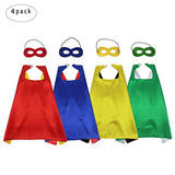 Kids Dress Up Costumes For Girls Super Hero Capes And Mask Set of 4 Party Favor