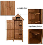 MCombo Outdoor Storage Cabinet Tool Shed Wooden Garden Shed Organizer Wooden Lockers with Fir Wood (70") (Natural)