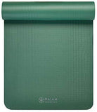 Gaiam Essentials Thick Yoga Mat Fitness & Exercise Mat with Easy-Cinch Yoga Mat Carrier Strap (72"L x 24"W x 2/5 Inch Thick)