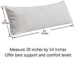 DOWNCOOL Memory Fiber Filling Body Pillow- Removable Zippered Bamboo Outer Pillow Cover- Breathable Hypoallergenic Bed Pillow for Long Side Sleeper- 20 x 54 inch