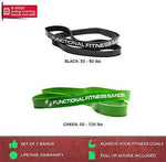 Pull Up Assist Bands Set by Functional Fitness. Heavy Duty Resistance and Assistance Training Band