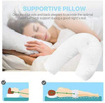 Side Sleeper Pillow Seen On TV, U-Shape Contour Pillows for Sleeping With Ear Pocket Relieve Neck Shoulder Back Pain, Cool Silk Pillowcase and Firm Silk Floss Inner Bed Pillow for Bed and Household by MKYUHP