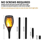 Gold Armour Solar Lights Outdoor - Flickering Flames Torch Solar Path Light - Dancing Flame Lighting 96 LED Dusk to Dawn Flickering Tiki Torches Outdoor Waterproof Garden (4 Pack)