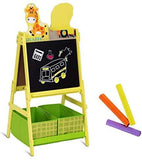 Evergreen Art Supply Kids Art Easel, 3 in 1 Double Durable Sided Art Easel with Chalk Board & Paper Roll, Two Storey Storage Space with Two Storage Bins