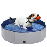 PUPTECK Foldable Dog Swimming Pool - Outdoor Portable Pet Bathing Tub