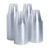 [100 Pack - 9 oz.] Crystal Clear PET Plastic Cups, Party Cups by Comfy Package