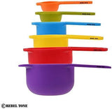 Measuring Cups and Spoons - Set of 6 - that can be Nested to Save Space - Easy to Clean, Dishwasher Safe - Durable2 cup,1 cup.)