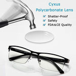 Cyxus Blue Light Blocking Computer Glasses [Better Sleep] Anti Digital Eye Strain Headache Video Eyewear (Blue Browline Frame)