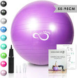 Live Infinitely Exercise Ball (55cm-95cm) Extra Thick Professional Grade Balance & Stability Ball- Anti Burst Tested Supports 2200lbs- Includes Hand Pump & Workout Guide Access