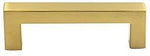 goldenwarm Gold Cabinet Pulls Square Kitchen Hardware Handles 10 Pack - LSJ12GD160 Brushed Brass Pulls for Cabinets Closet Square Cupboard Bathroom Desk Door Knobs 6-1/4in(160mm) Hole Centers