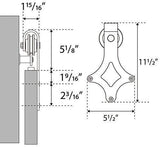 5FT Heavy Duty Sturdy Sliding Barn Door Hardware Kit -Super Smoothly and Quietly - Simple and Easy to Install - Includes Step-by-Step Installation Instruction -Fit 30" Wide Door(Rhombic Shape Hanger)