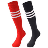 saounisi Unisex Tube Socks Stripe,2 Pairs Knee High Football Soccer Volleyball Baseball Cheerleading Team Socks