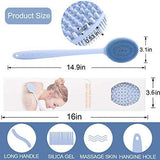 Body Brush, Silicone Body Brush, for Bathing Back Brush Long Handle Shower Brush and Shampoo Massage Brush