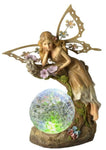 Moonrays 91352 Solar Powered Garden Fairy with Glowing Globe