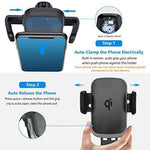 Wireless Car Charger Mount, Cshidworld Auto Clamping 10W/7.5W Qi Fast Charging Car Mount, Windshield Dashboard Air Vent Phone Holder Compatible with iPhone 11 Xs Max XR 8 Plus, Samsung S10 S9 S8