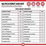 I GO Compact First Aid Kit - Hard Shell Case for Hiking, Camping, Travel, Car - 85 Pieces