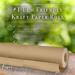 Eco Kraft Wrapping Paper Roll (Jumbo Roll) | Biodegradable Recycled Material | Made in the USA | Multi-use: Natural Wrapping Paper, Table Cover/Runner, Moving, Packing & Shipping | 30” x 1200” (100ft)