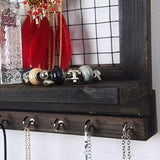RHF Jewelry Organizer, Rustic Home Decor, Jewelry Holder Organizer, Necklace Holder, Earring Organizer, Jewelry Storage, Jewelry Shelf (Rustic)