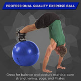 TheraBand Exercise Ball, Professional Series Stability Ball with 55 cm Diameter for Athletes 5'1" to 5'6" Tall, Slow Deflate Fitness Ball for Improved Posture, Balance, Yoga, Pilates, Core, Red