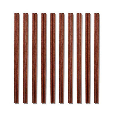 Wooden Chopsticks, Donxote 9.84 Inch Reusable Chinese Chopsticks Set of 10 Pairs