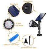 Outdoor Solar Spot Lights, DS Lighting Super Bright 18 LED Security Lamps Waterproof Spotlight for Garden Landscape Path Walkway Deck Garage (7 Colors, 2 Pack)
