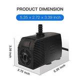 Simple Deluxe 400 GPH UL Listed Submersible Pump with 15' Cord, Water Pump for Fish Tank, Hydroponics, Aquaponics, Fountains, Ponds, Statuary, Aquariums & Inline