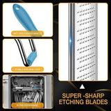 Zester Grater - Parmesan Cheese, Lemon, Chocolate, Ginger, Garlic, Nutmeg, Vegetables, Fruits - Soft Touch Handle - Dishwasher Safe, Sapphire