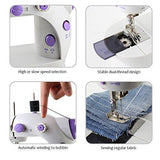 HAITRAL Mini Portable Sewing Machine with Light and Foot Pedal Adjustable Speed