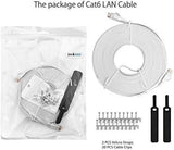 Lovicool CAT6 Ethernet Patch Cable 75ft White LAN Cable Flat Internet Computer Networking Cable High Speed Up to 10Gigabit Ethernet Cord with RJ45 Connector for Modem Switch Boxes Router PS4 Xbox 23m