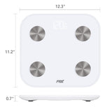 Bluetooth Body Fat Scale, FRK Smart Wireless Digital Bathroom Weight Scale Apple Health and Google Fit, Body Composition Analyzer for Body Weight, BMI, Body Fat, Muscle Mass, Water, White (LL02)