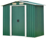 CrownLand outdoor storage shed 4x7 FT tool house garden backyard with roof green white