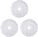 3 Replacement Mop Micro Head Refill Hurricane for 360° Spin Magic Mop-Microfiber Replacement Mop Head-Round Shape Standard Size (White-3 Pack) by FAMEBIRD