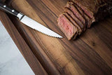 Steak Knives Knife Set of 6 or 12 - Natural Ebony Wood Full Tang Handle - Serrated Blade - German Stainless Steel - Gift Box Set - Not Dishwasher Safe