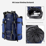 60L Waterproof Lightweight Hiking Backpack with Rain Cover,Outdoor Sport Travel Daypack for Climbing Camping Touring