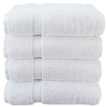 Luxury Bath Towels for Bathroom-Hotel-Spa-Kitchen-Set - Circlet Egyptian Cotton - Highly Absorbent Hotel Quality Towels - Bulk Set of 4-27x54 Inch (White, 4)