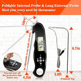 Instant Read Meat Thermometer DotStone Digital Thermometer Built-in Magnet with Backlight Temperature Alarm Function Contains 3.9FT External Probe for Kitchen Outdoor Cooking Grill BBQ Oven