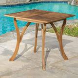 Christopher Knight Home 296620 Deal Furniture Deandra | 5-Piece Wood Outdoor Dining Set with Cu, Natural Stain