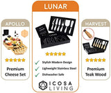 LUNAR Premium 6-Piece Cheese Knife Set - Complete Stainless Steel Cheese Knives Collection