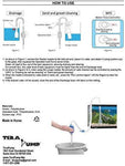 TERA PUMP Genuine Aquarium Fish Tank Gravel Sand Cleaner Long Nozzle Water Changer Flow Controller BPA Free TRFTCLN
